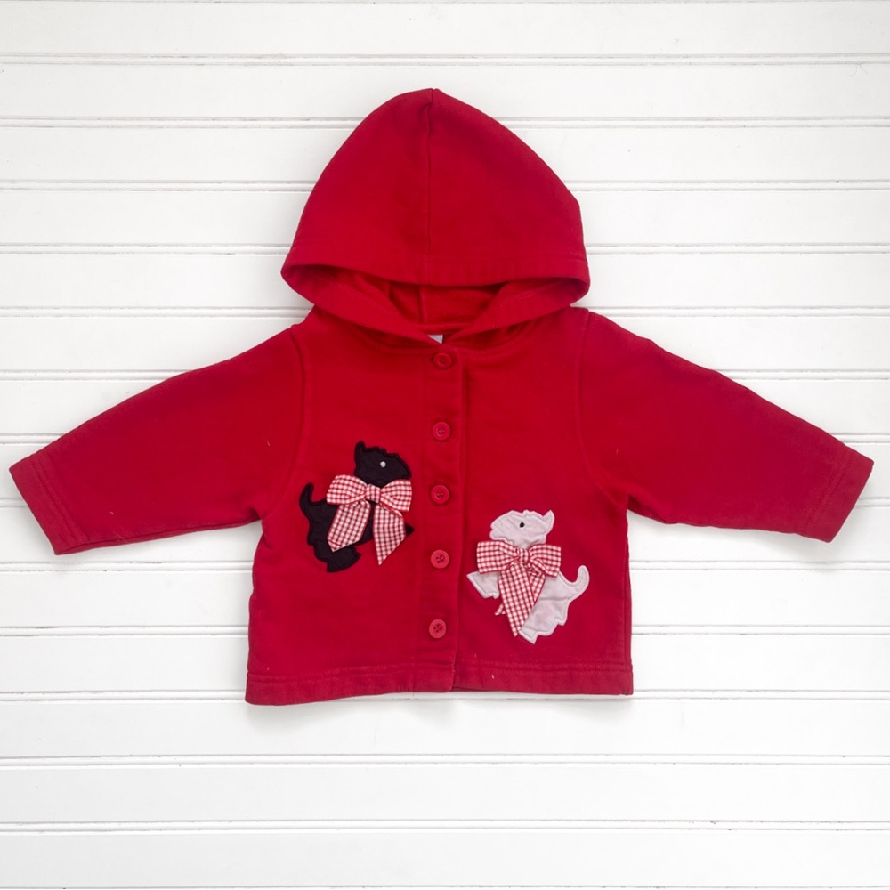 KELLYS KIDS VGUC Scottie Dog Appliqué Fleece Button Down Hoodie